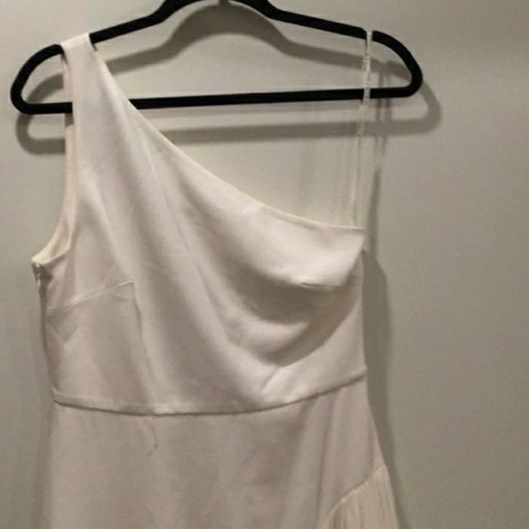 One Shoulder Asymmetric Dress Eggshell - Picture 7 of 8